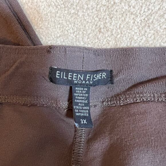 Eileen Fisher Washable Stretch Crepe Slim Ankle Pant System Brown 3X Plus VGUC - Picture 6 of 7
